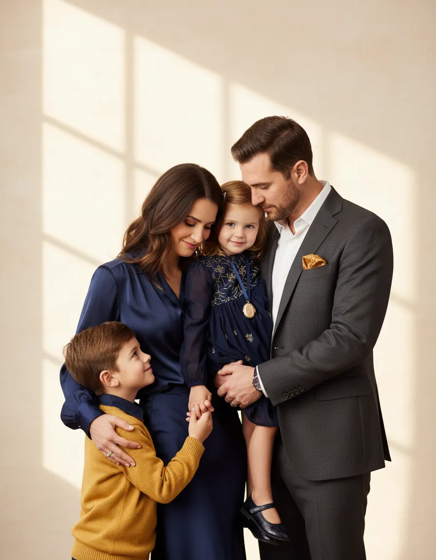 A family reviewing life insurance coverage together
